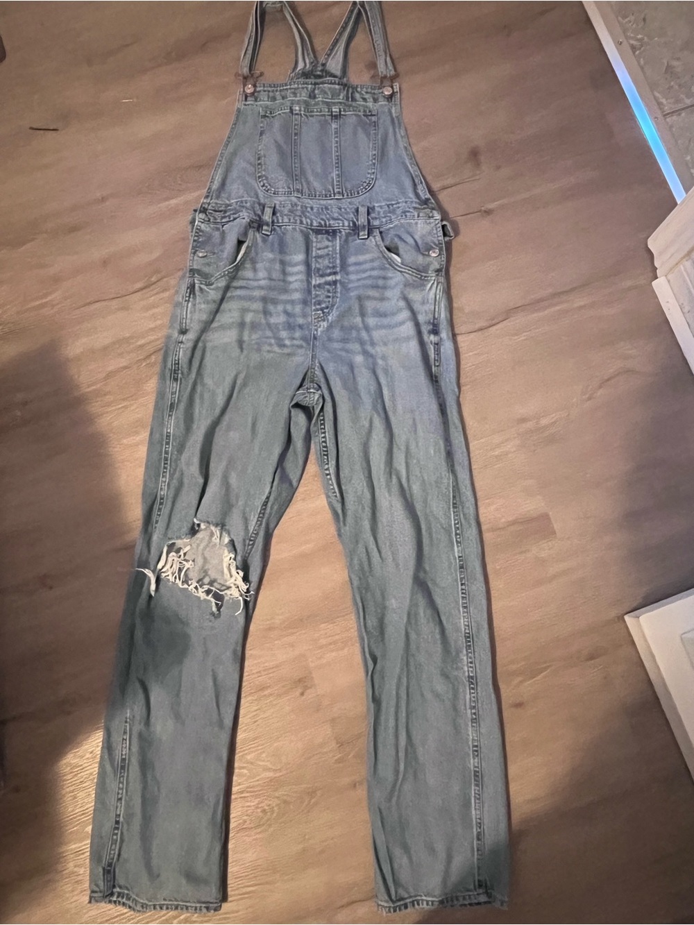 American Eagle Outfitters Light Blue Denim Overalls Jumpsuit baggy dad size sm